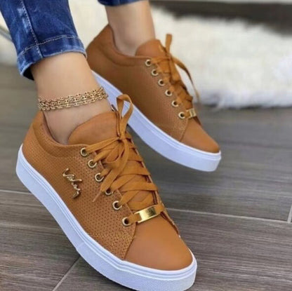 Scarpe casual in gomma da donna con piattaforma a punta tonda