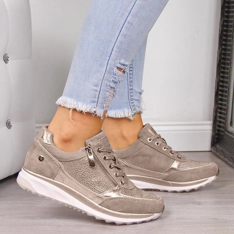 Scarpe piatte da donna in pelle da infermiera da donna