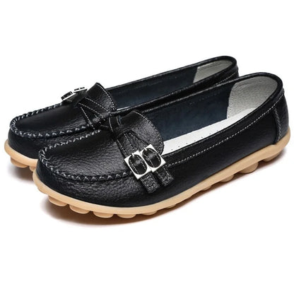 Donna Moda Bambola Scarpe Mocassini in vera pelle