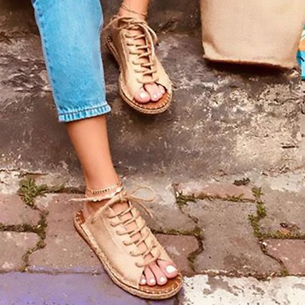 Donne Casual Summer Lace Up Slide Sandals