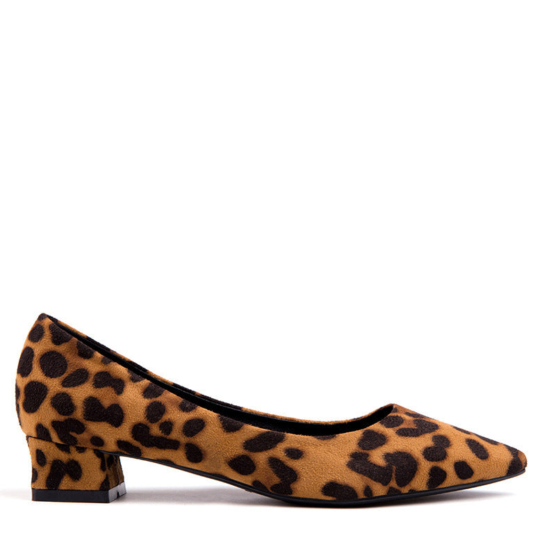 Scamosciato Sexy scarpe leopardate da donna con tacchi gattino