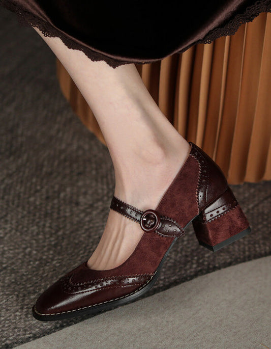 Donna stile brogue elegante tacchi alti classici
