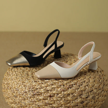 Sandali Donna Pointed Toe Classico Gattino Tacco Medio