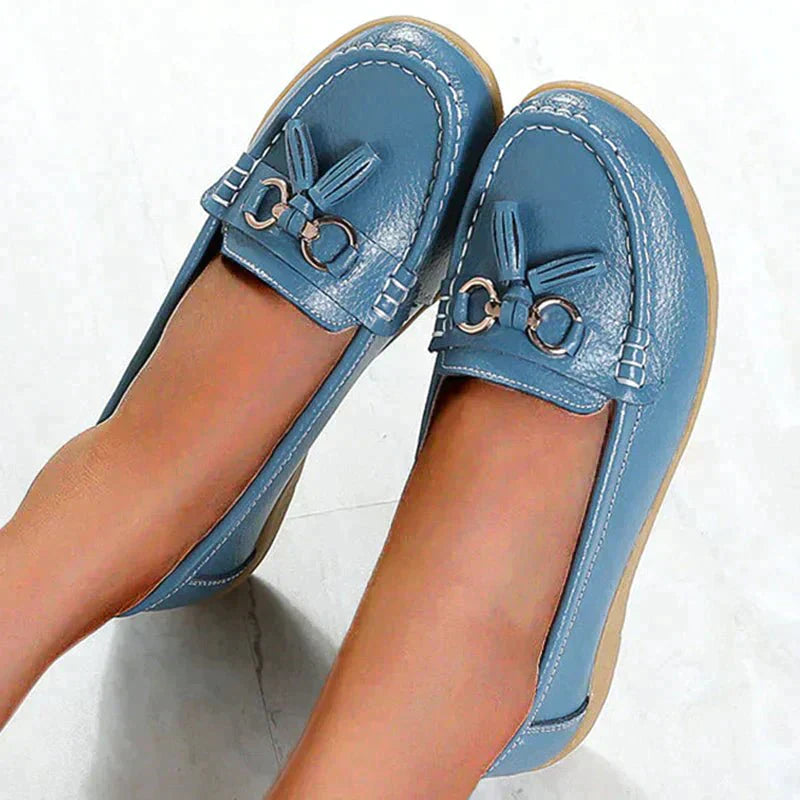 Scarpe piatte da donna in pelle da infermiera