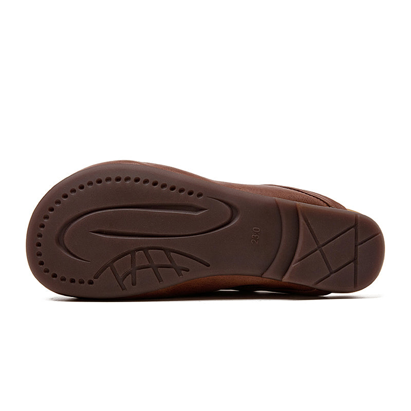 Sandali piatti fatti a mano in pelle morbida, mocassini Slingback
