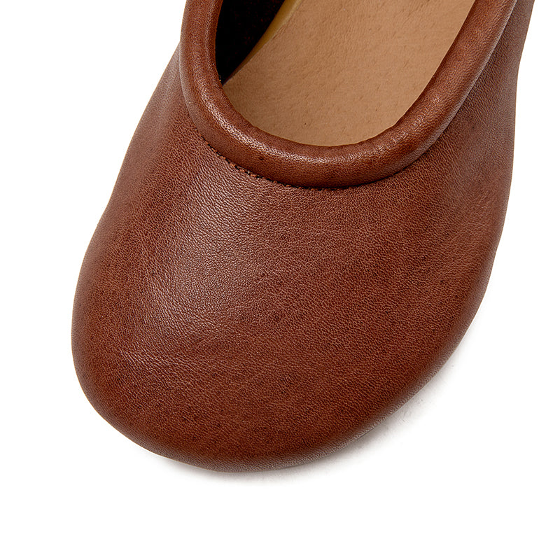 Sandali piatti fatti a mano in pelle morbida, mocassini Slingback