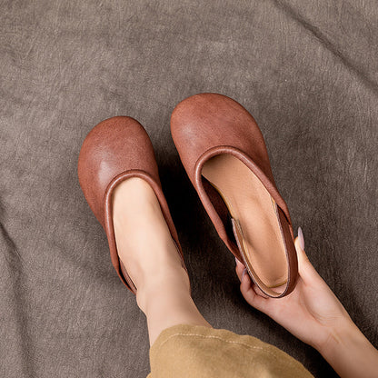 Sandali piatti fatti a mano in pelle morbida, mocassini Slingback