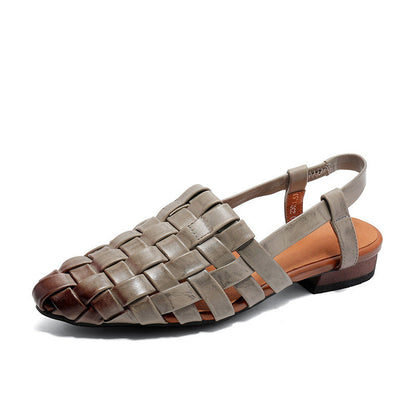 Sandali estivi da donna a trama piatta Vintage Niche French