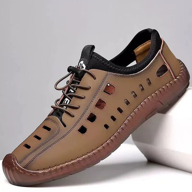 Sandali da uomo Scarpe estive in morbida pelle traspirante