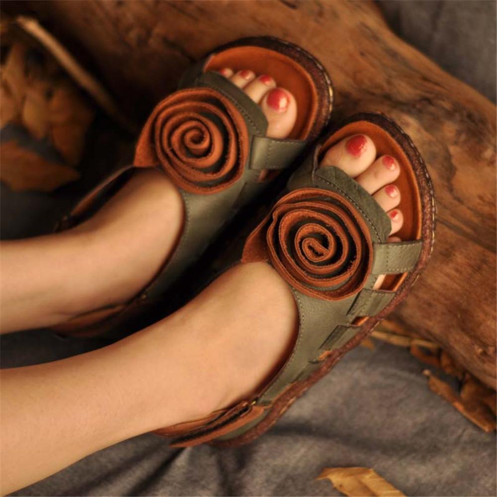 Sandali in pelle fatti a mano da donna