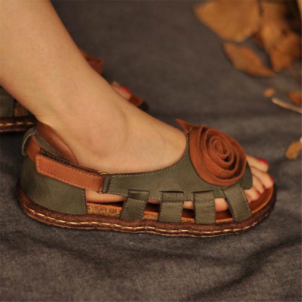 Sandali in pelle fatti a mano da donna