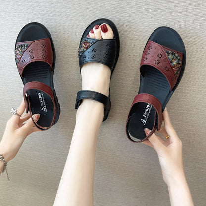 Sandali casual morbidi in pelle da donna