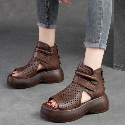 Sandali vintage casual in pelle di alta qualità