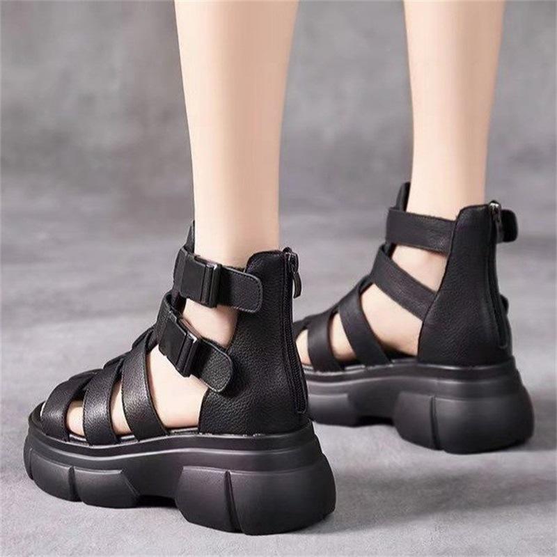 Stivaletto retrò casual in pelle fatto a mano
