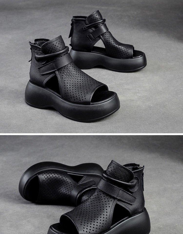 Sandali vintage casual in pelle di alta qualità