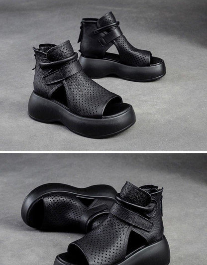 Sandali vintage casual in pelle di alta qualità