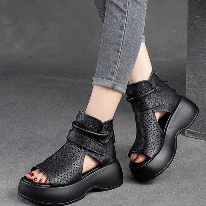 Sandali vintage casual in pelle di alta qualità