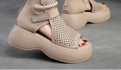 Sandali vintage casual in pelle di alta qualità