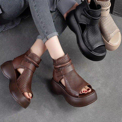 Sandali vintage casual in pelle di alta qualità