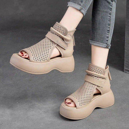 Sandali vintage casual in pelle di alta qualità