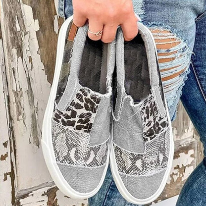 Leisure Patchwork Comode scarpe piatte di tela da donna