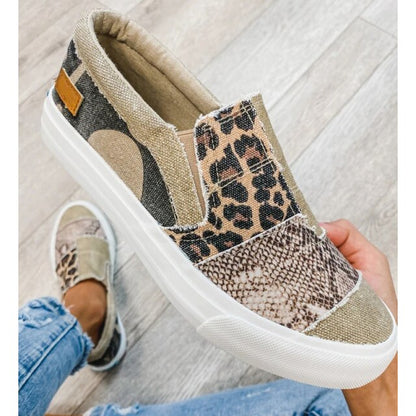 Leisure Patchwork Comode scarpe piatte di tela da donna