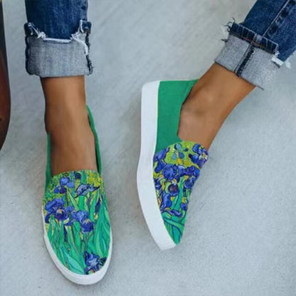 Leisure Patchwork Comode scarpe piatte di tela da donna