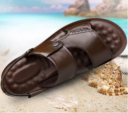Uomo Pelle Casual Spiaggia Pantofola Sandali