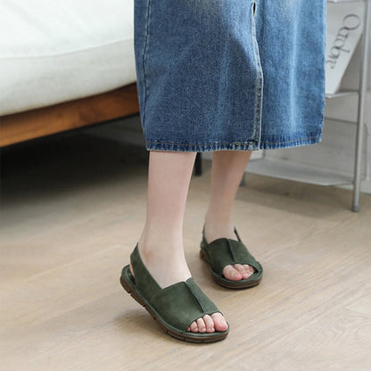 Sandali in pelle morbida in stile retrò