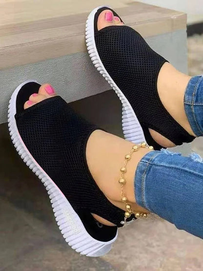 Scarpe comode Peep Toe Slip On Slingback