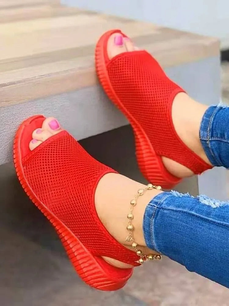 Scarpe comode Peep Toe Slip On Slingback